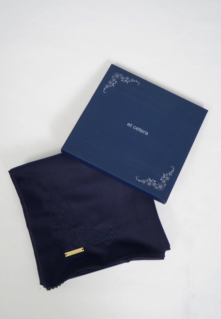 Embroidery Scarves Navy