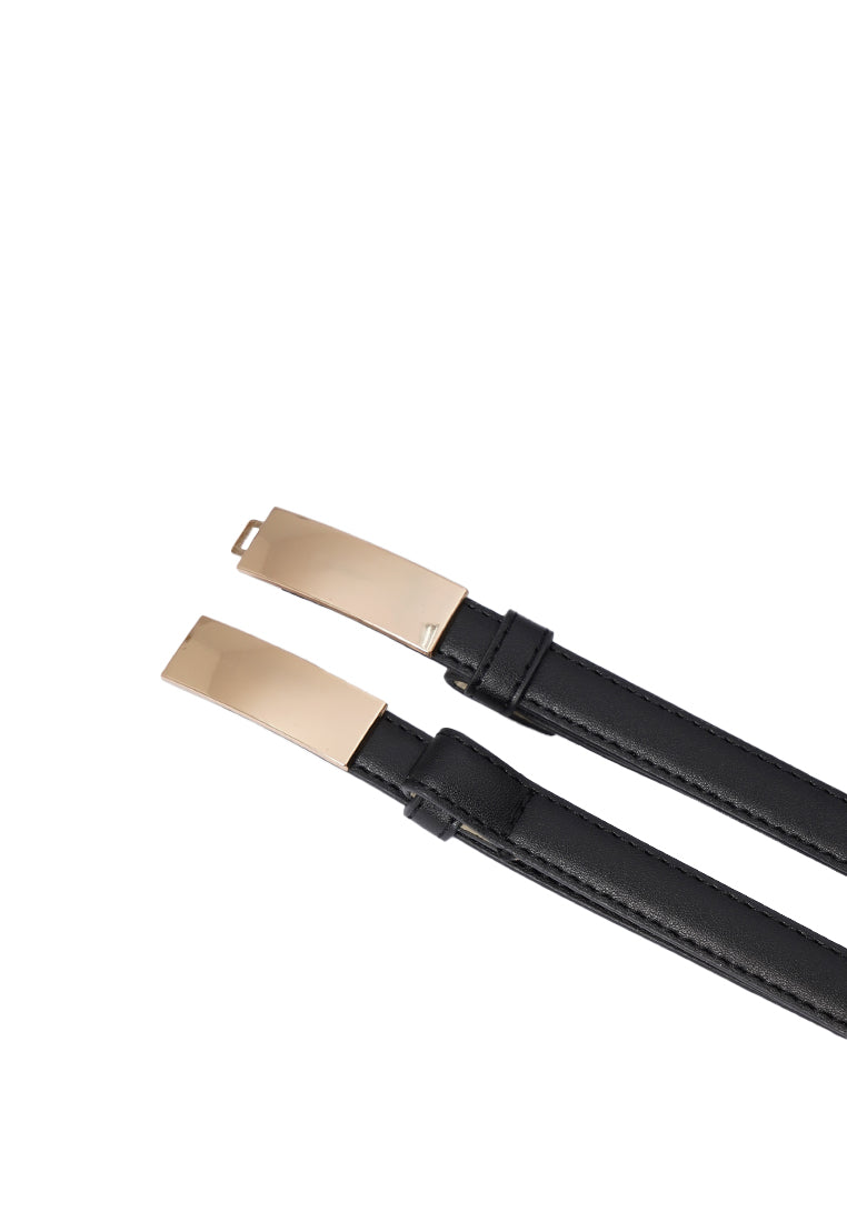 Square Buckle Slim Belt