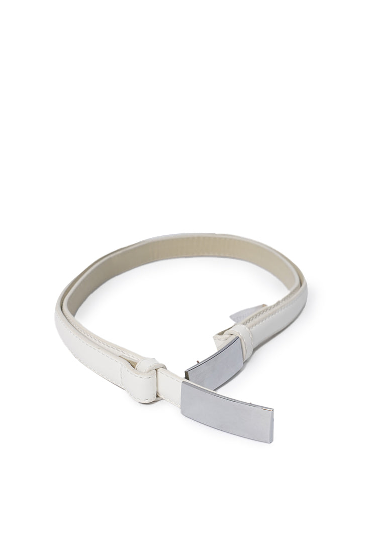 Square Buckle Slim Belt