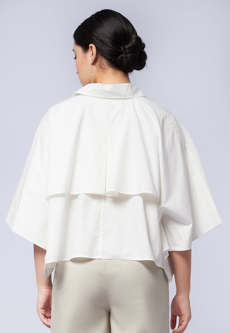 Crop Blouse with Back Layer Details