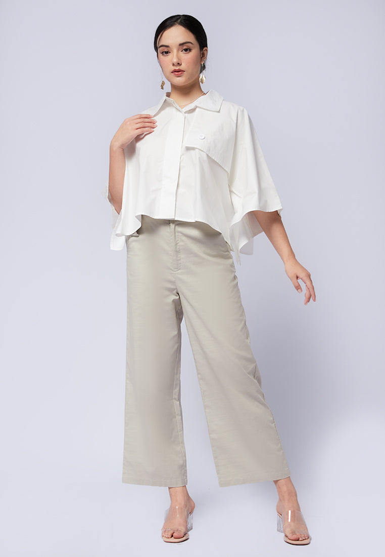 Crop Blouse with Back Layer Details