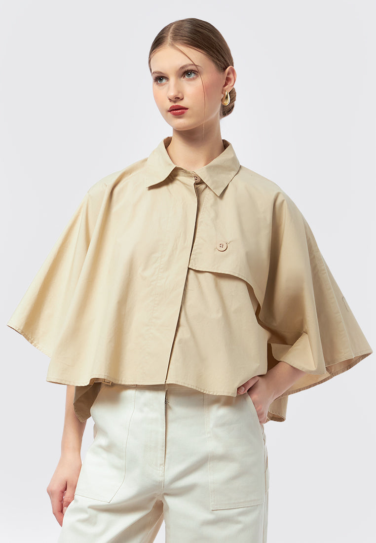 Short Sleeve Cape Blouse