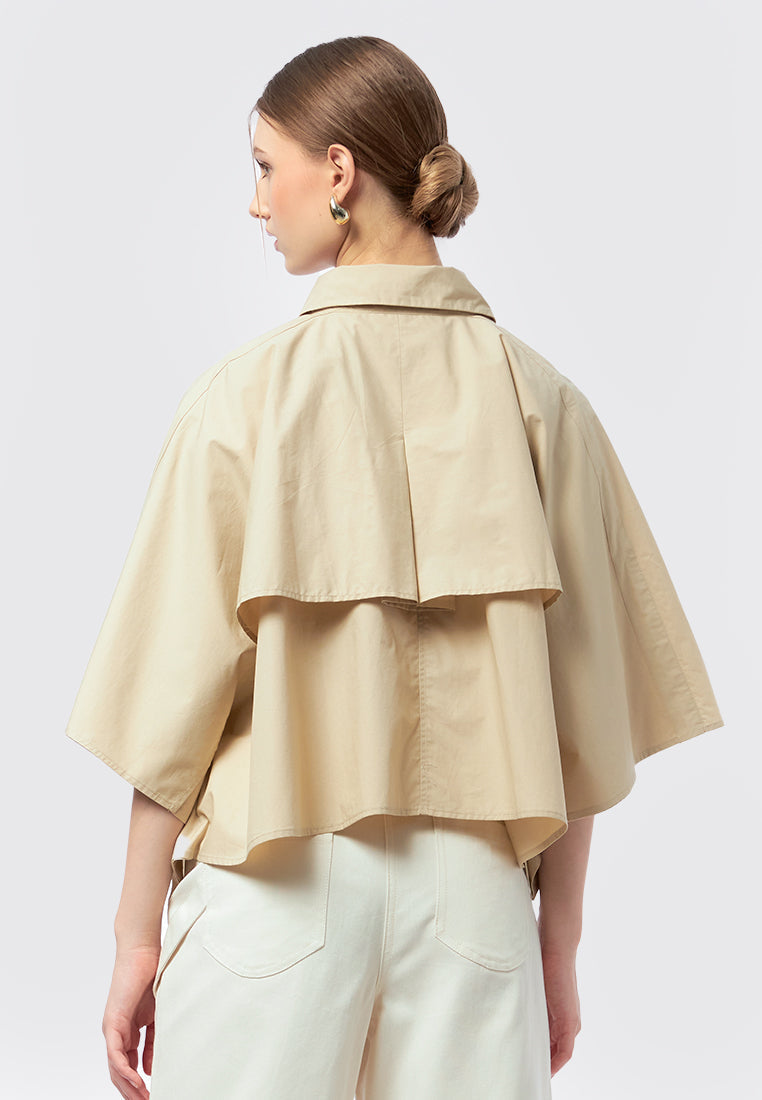 Short Sleeve Cape Blouse