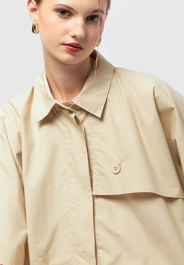 Short Sleeve Cape Blouse