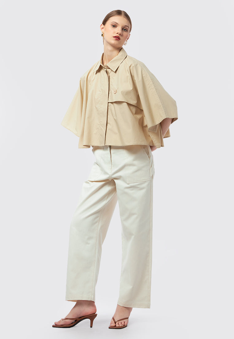 Short Sleeve Cape Blouse
