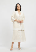 Embroidered Open Front Kimono