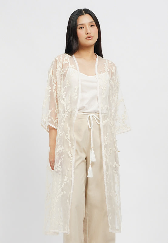 Embroidered Sheer Outer