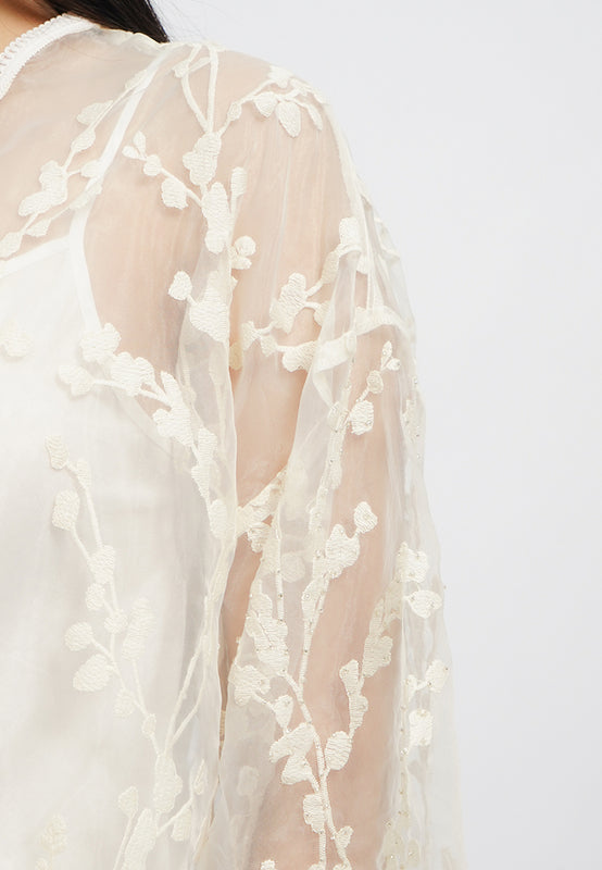 Embroidered Sheer Outer
