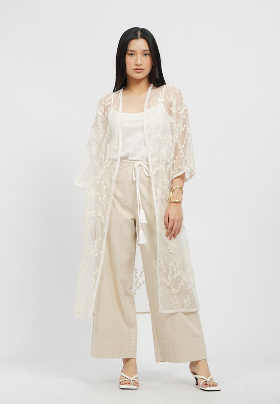 Embroidered Sheer Outer
