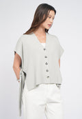 Oversized Side Tie Knit Vest