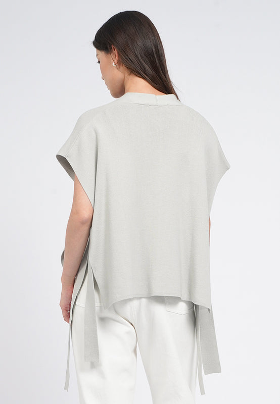 Oversized Side Tie Knit Vest