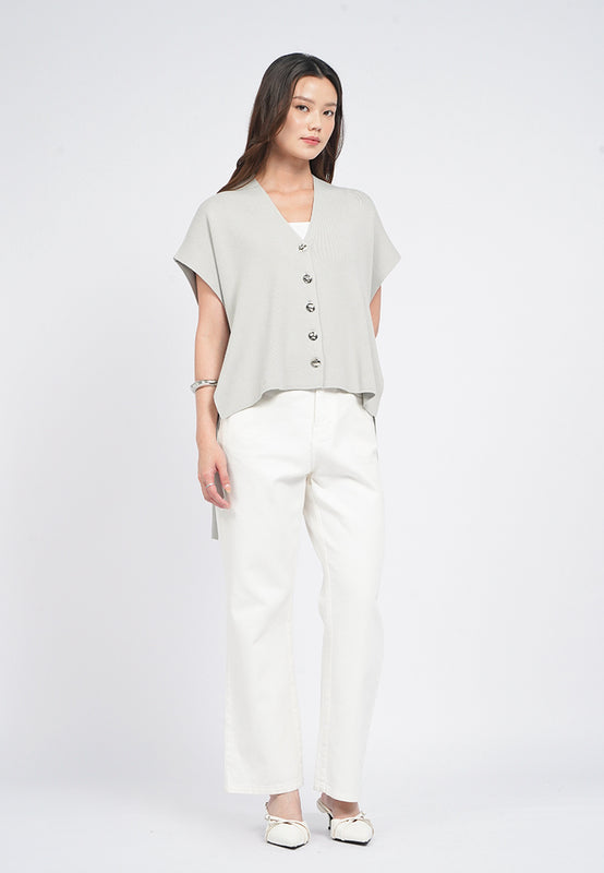 Oversized Side Tie Knit Vest