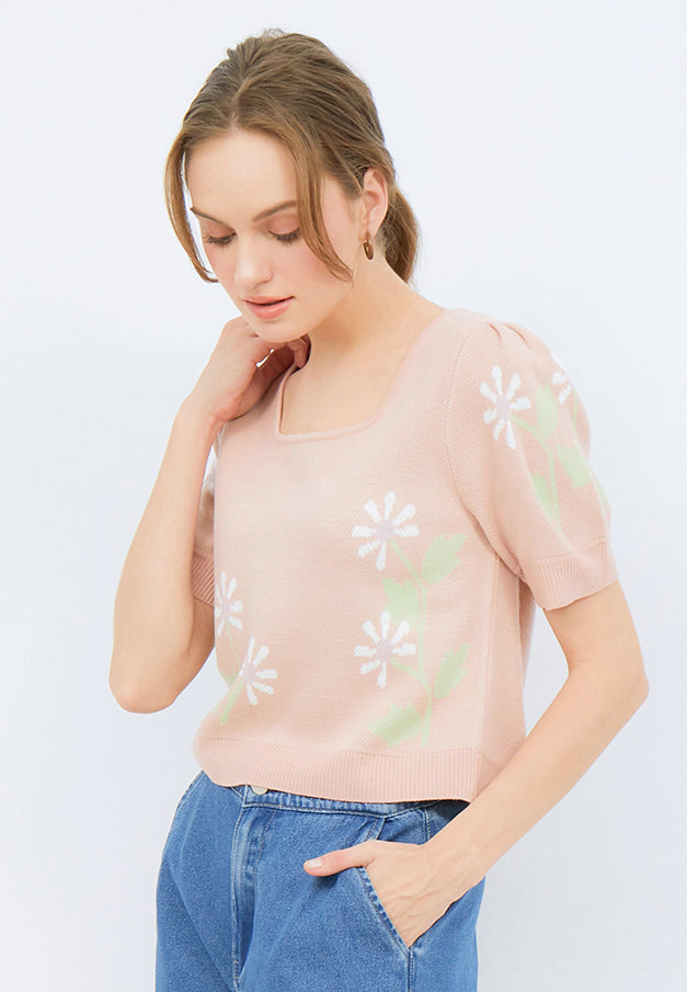 Short Sleeve Knit Top