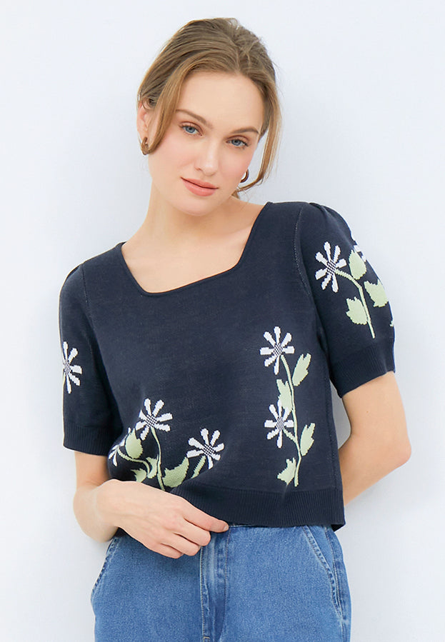 Short Sleeve Knit Top