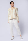 Big Collar Striped Cardigan
