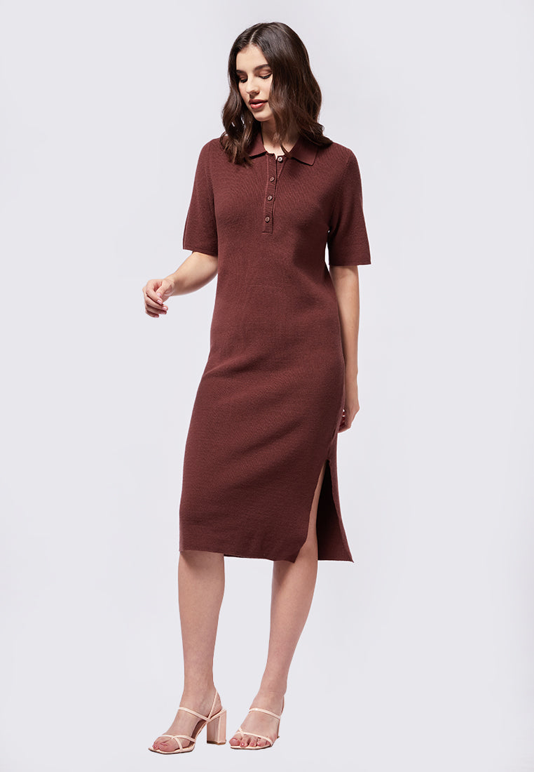 Short Sleeve Knit Midi Dress