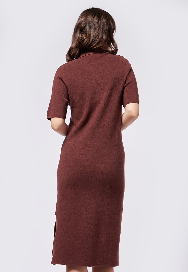 Short Sleeve Knit Midi Dress