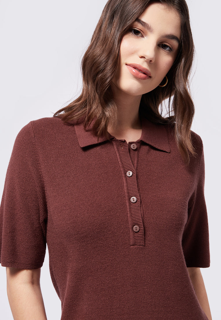 Short Sleeve Knit Midi Dress