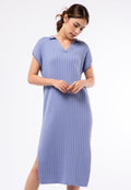 Knit Midi Dress with Slit Details