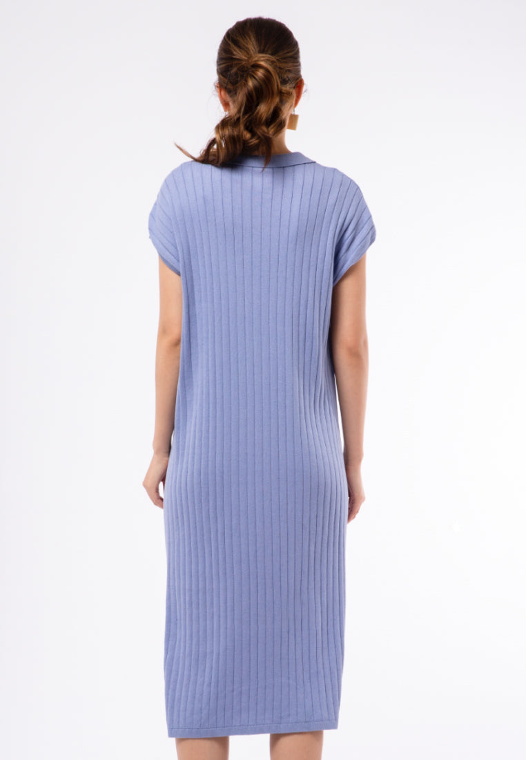 Knit Midi Dress with Slit Details