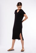 Knit Midi Dress with Slit Details
