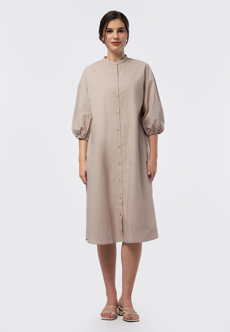 Puff Sleeve Midi Dress