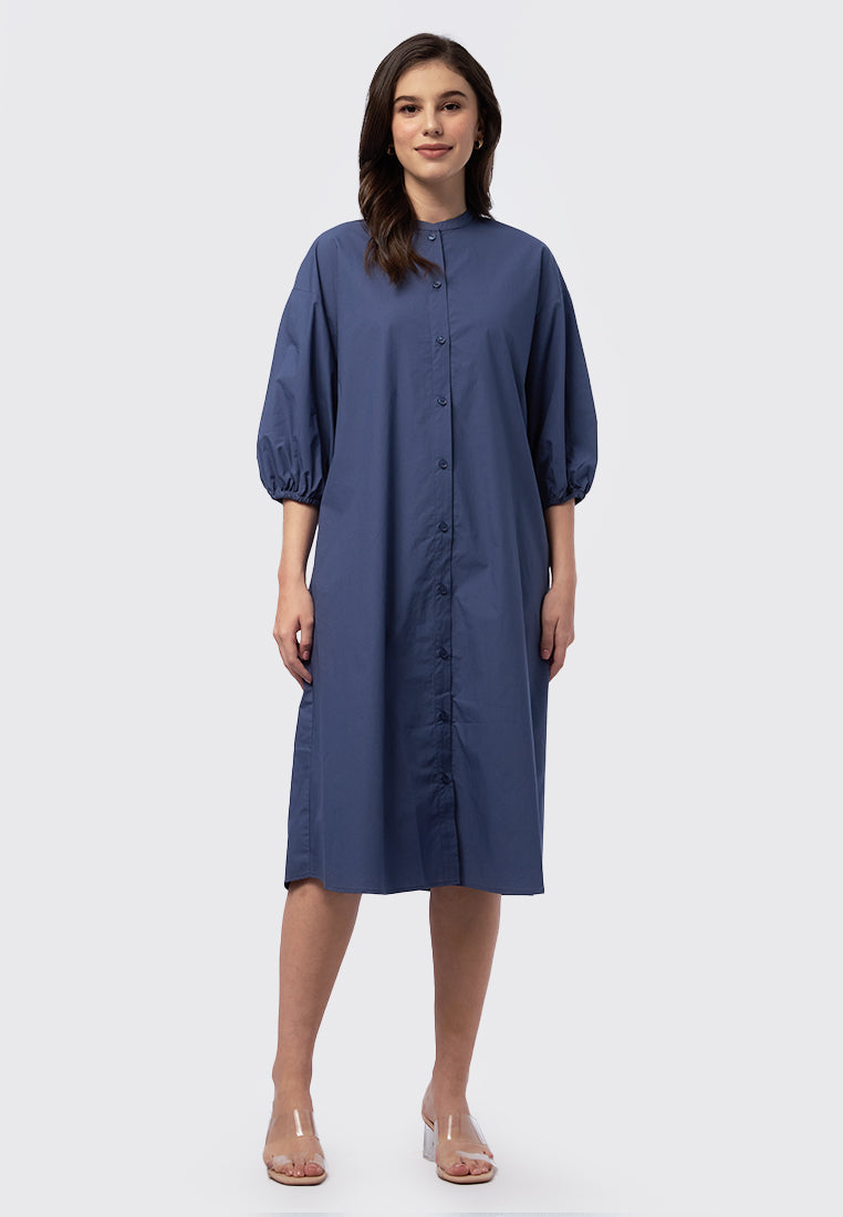 Puff Sleeve Midi Dress
