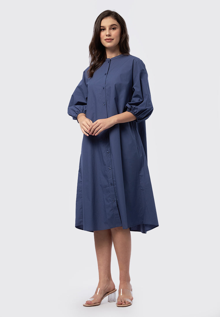 Puff Sleeve Midi Dress