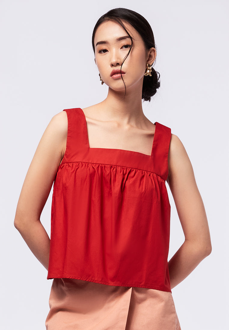 Square Neck Sleeveless Blouse