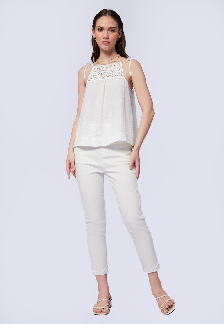 Halter Neck with Crochet Details
