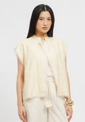 Oversized Vest with Lace Trim