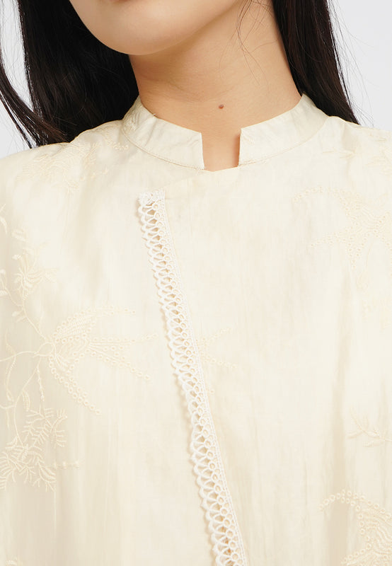 Oversized Vest with Lace Trim