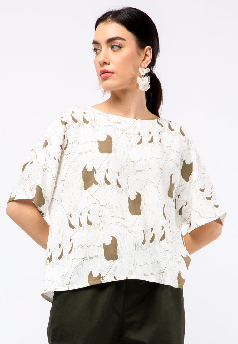 Printed Boxy Blouse