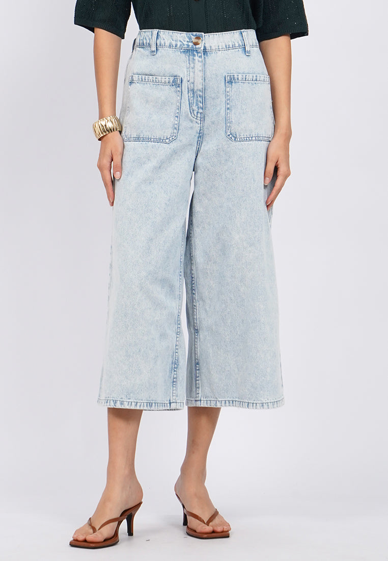 Double Pocket Denim Cullotes