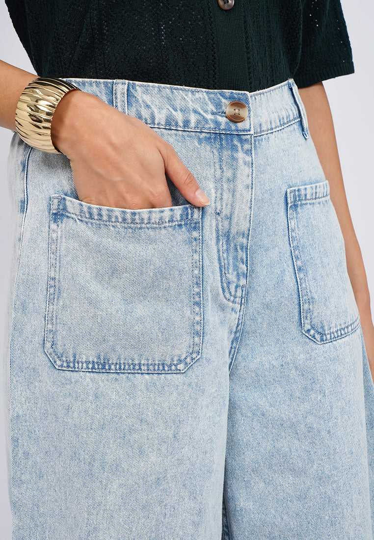 Double Pocket Denim Cullotes