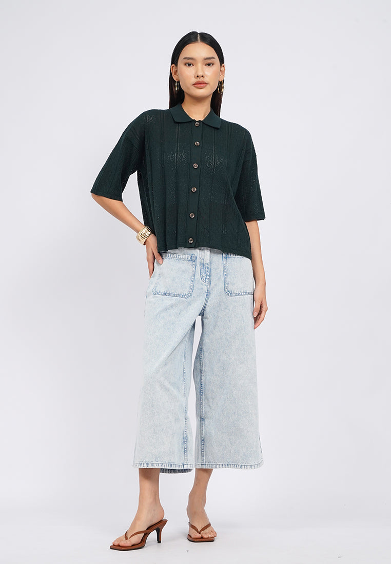 Double Pocket Denim Cullotes