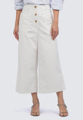 Front Button High Waist Culottes