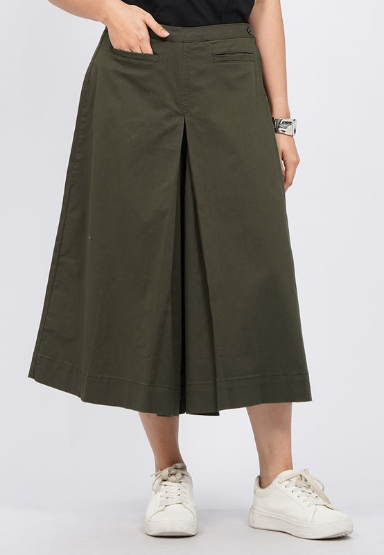 Double Pocket Wide Leg Cullote Pants