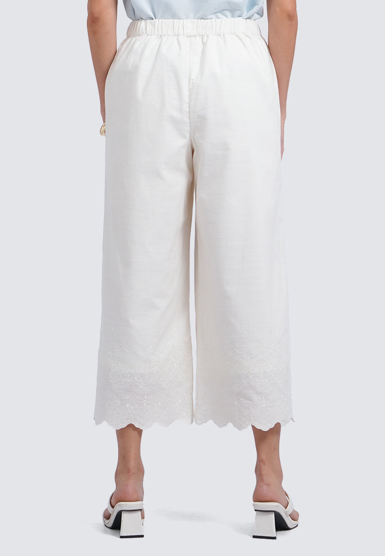 Drawstring Pants with Wavy Hem