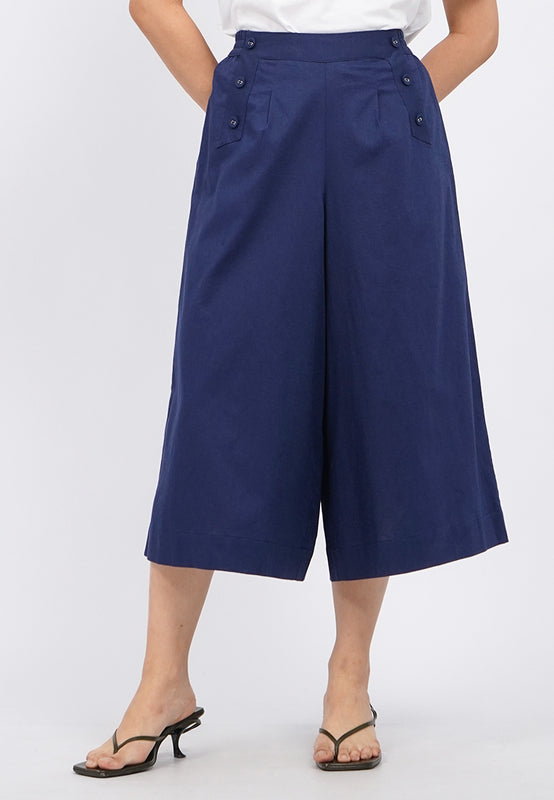 Side Button Cullotes Pants