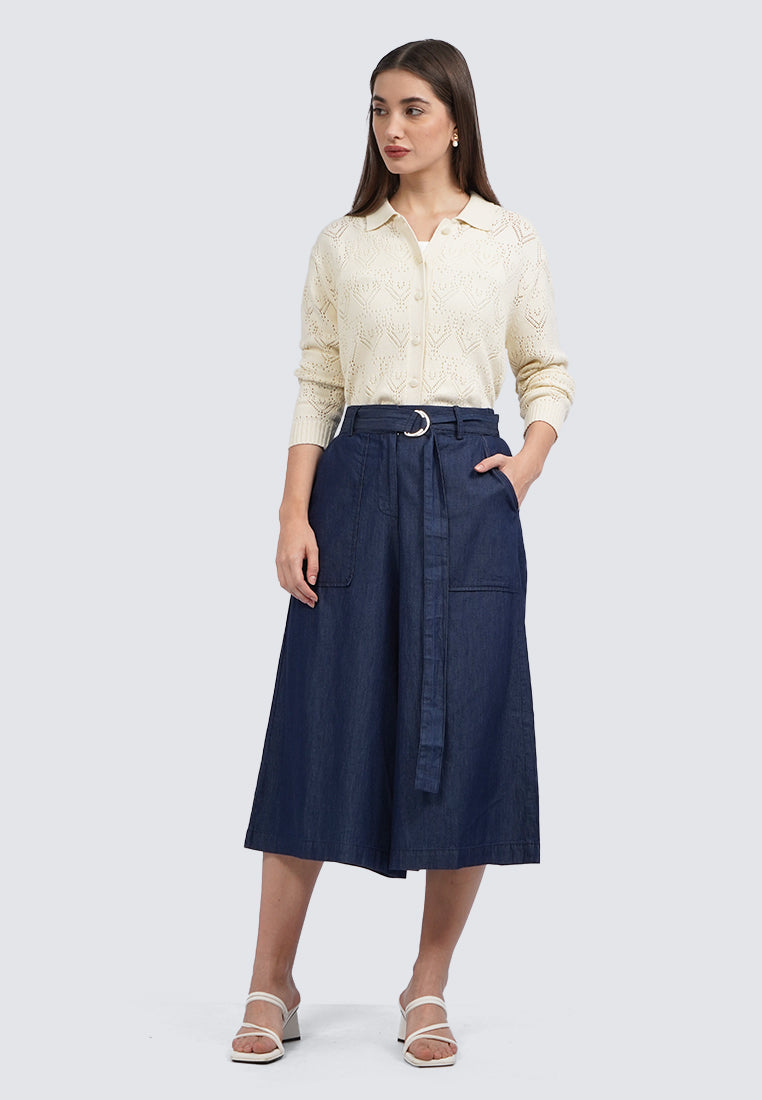 Chambray Culotte Pants