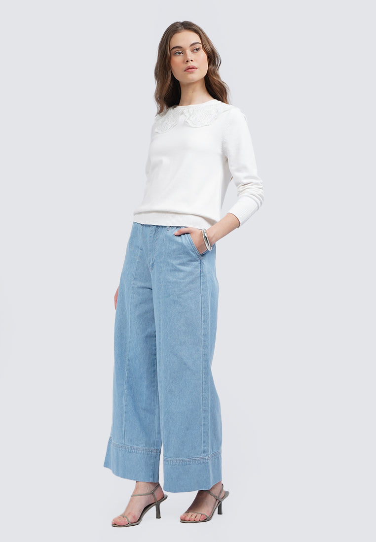 Wide Leg Denim Pants
