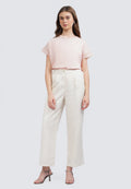 Straight Fit Pants with Elastic Back