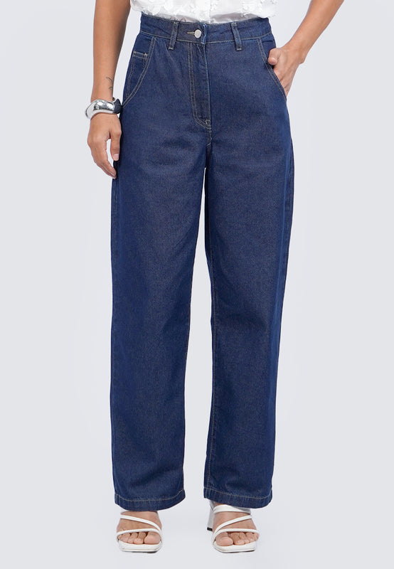 Straight Leg Denim with Contrast Stitch