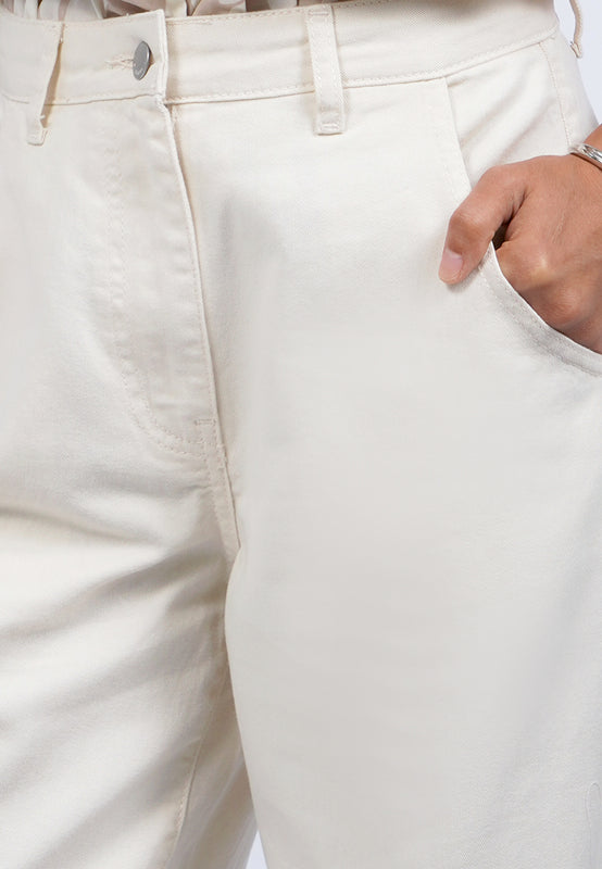 Regular Fit Straight Leg Twill Pants