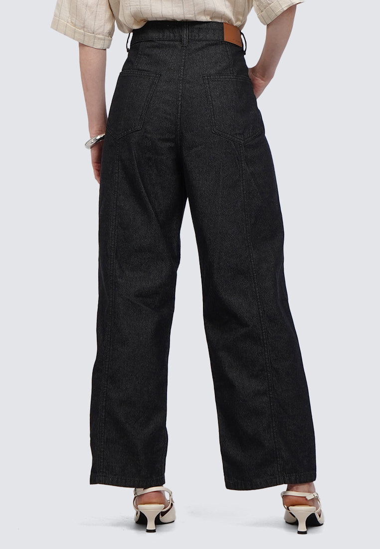 Straight Fit High Waist Denim Pants