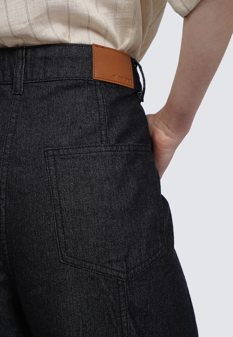 Straight Fit High Waist Denim Pants