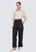 Straight Fit High Waist Denim Pants