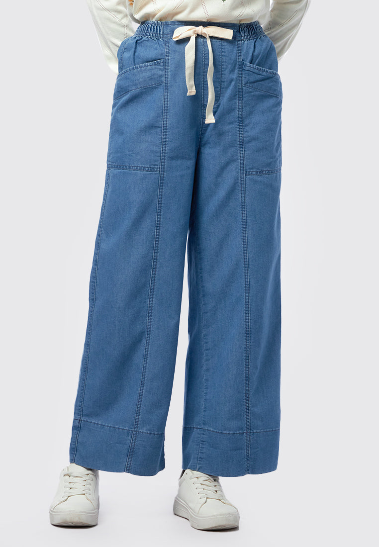 Drawstring Denim Pants