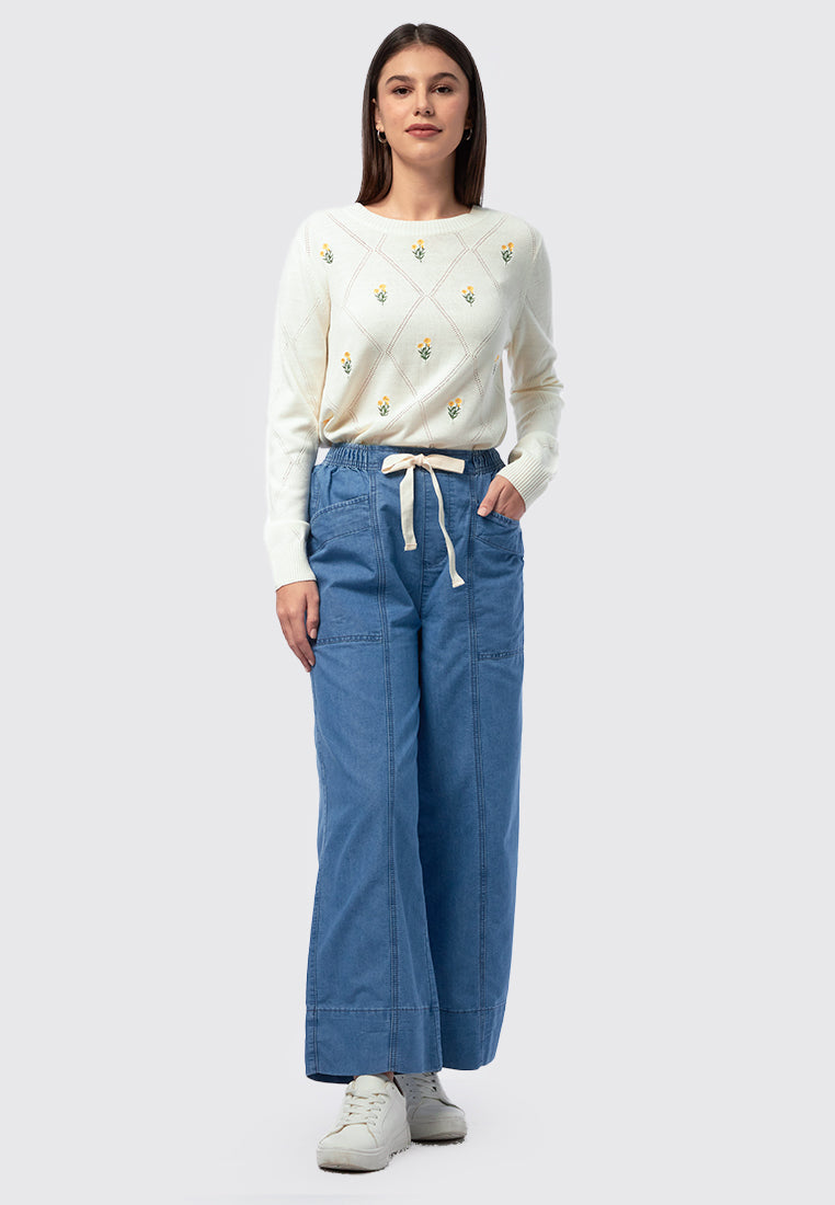 Drawstring Denim Pants